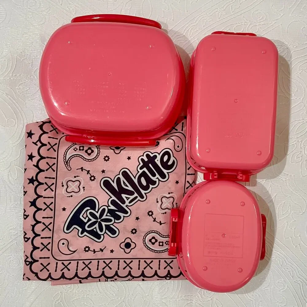 Pink Kawaii Japanese Bento Lunch Container Set 5 Pieces